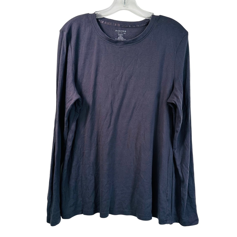 Sonoma Life Style Intimates Long Sleeve Tee Charcoal Grey XXL Crew Neck